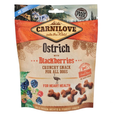 Carnilove Dog Crunchy Snack з м’ясом страуса та ожиною для собак 200 г